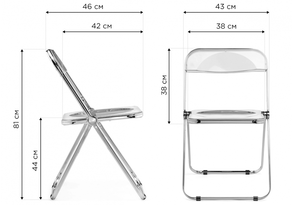 Изображение товара Пластиковый стул Fold складной clear от магазина N&M Home
