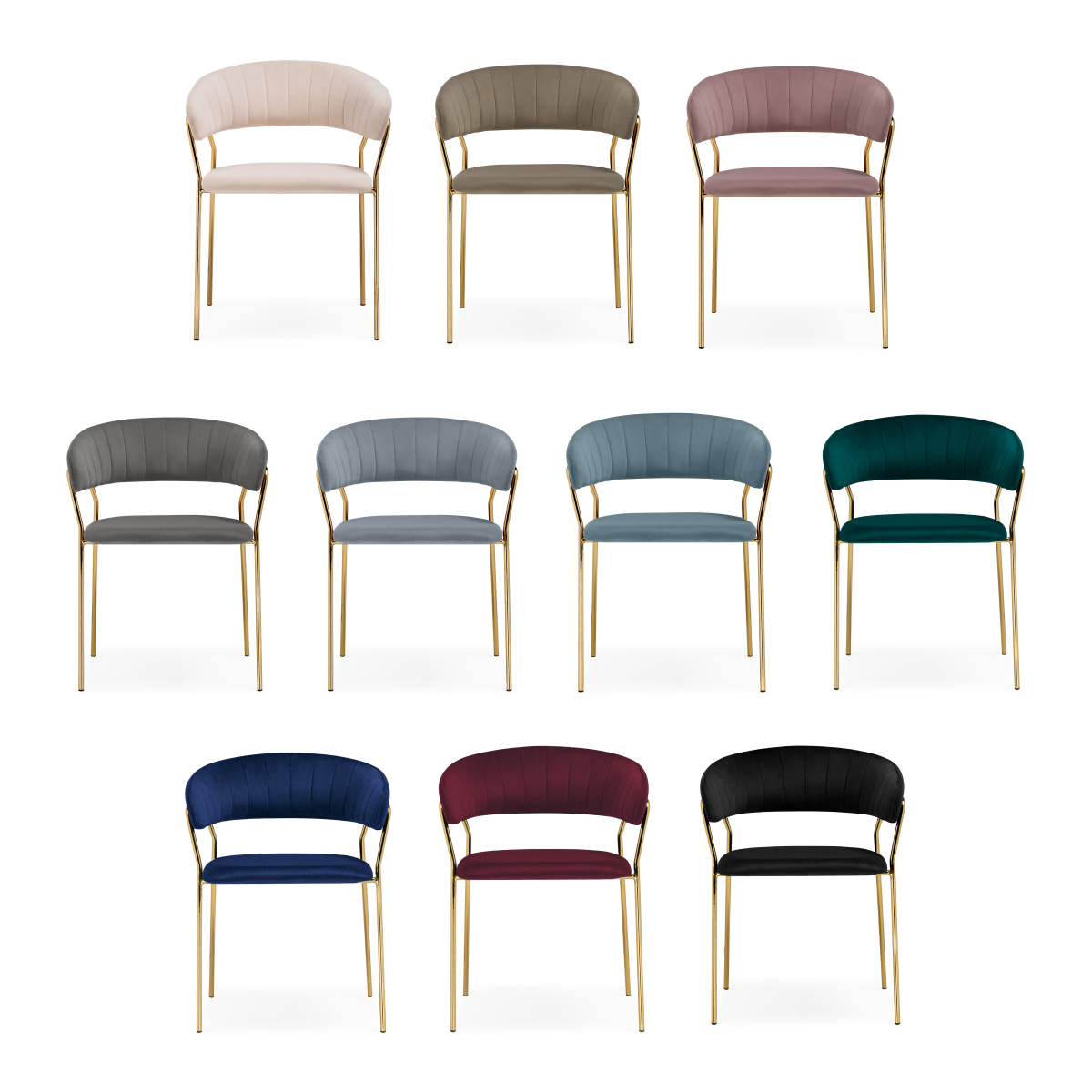 Изображение товара Стул на металлокаркасе Kamelia 1 wine red / gold от магазина N&M Home